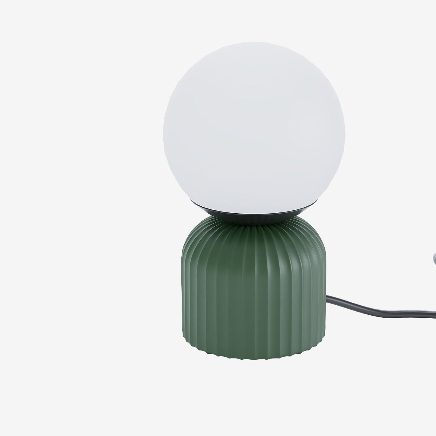 Lampe à poser en céramique verte et globe en verre Renoir Potiron Paris