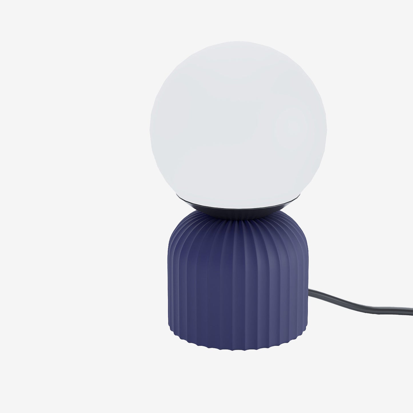 Lampe à poser en céramique bleue et globe en verre Renoir Potiron Paris