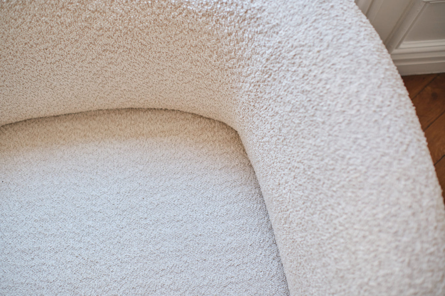 Loveseat Albano - Fauteuil 1,5 place bouclé crème Potiron Paris