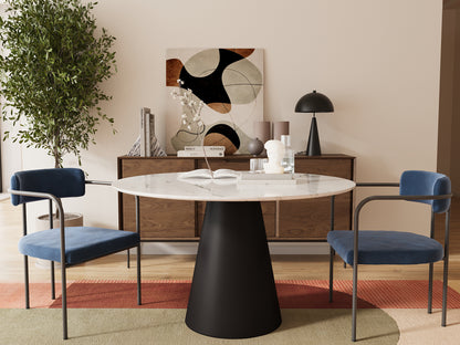 Chaise de salle à manger design et confortable pour le dos en velours bleu - Potiron Paris,  des assises design et confortables à la mode à tout petit prix