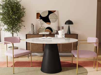 Chaise de salle à manger vintage confortable velours rose clair - Potiron Paris, la décoration intérieur moderne haute en couleurs