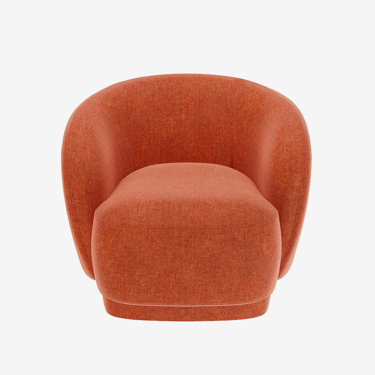 Fauteuil vintage forme organique en velours ocre - Potiron Paris, la satisfaction du fauteuil design et confortable pas cher