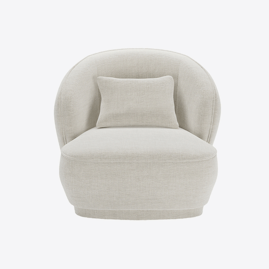 Fauteuil de lecture confortable en tissu beige - Potiron Paris, la satisfaction du fauteuil design et confortable pas cher