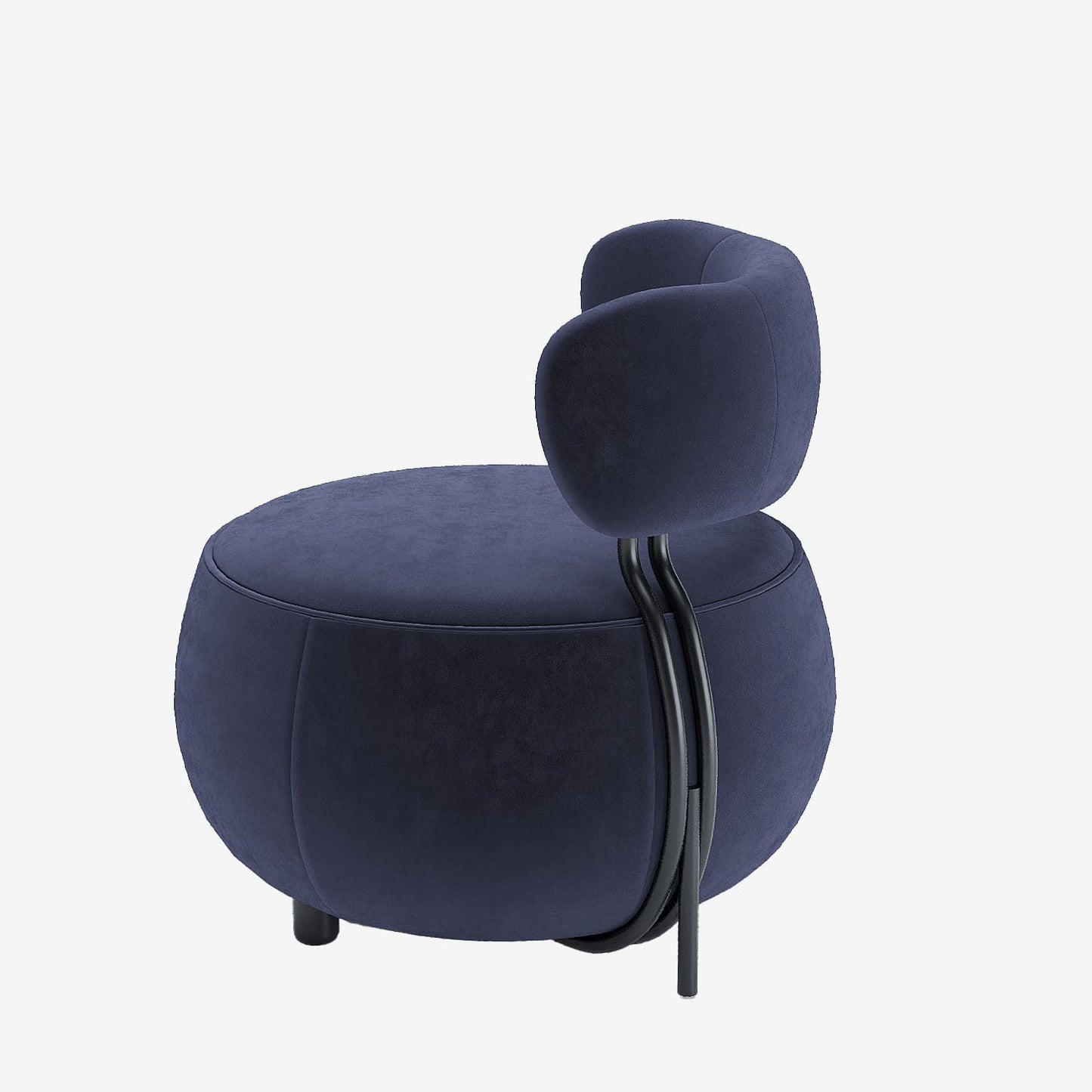 Fauteuil rond en velours Potiron Paris