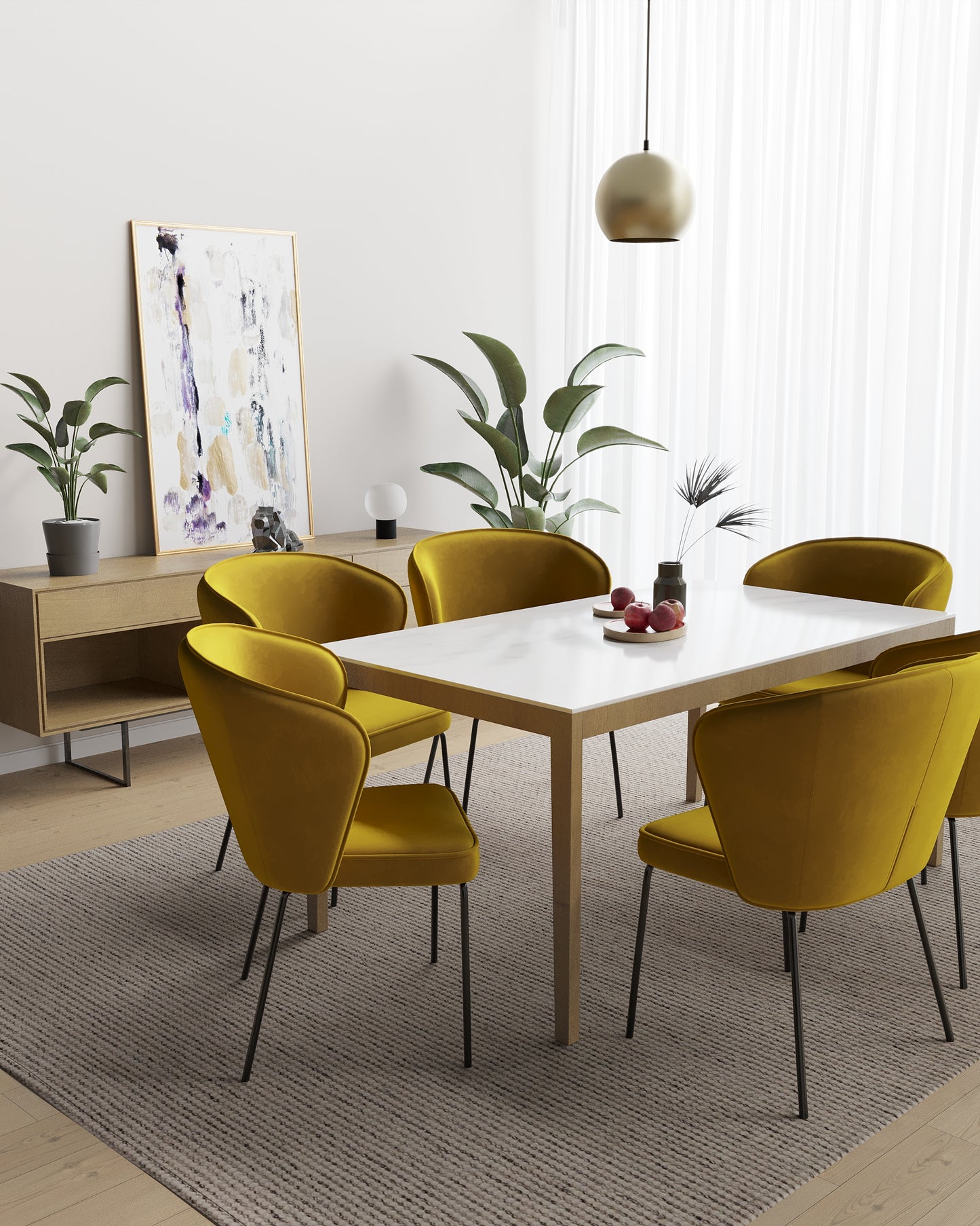 Chaise Gaya en velours – Moutarde - Potiron Paris