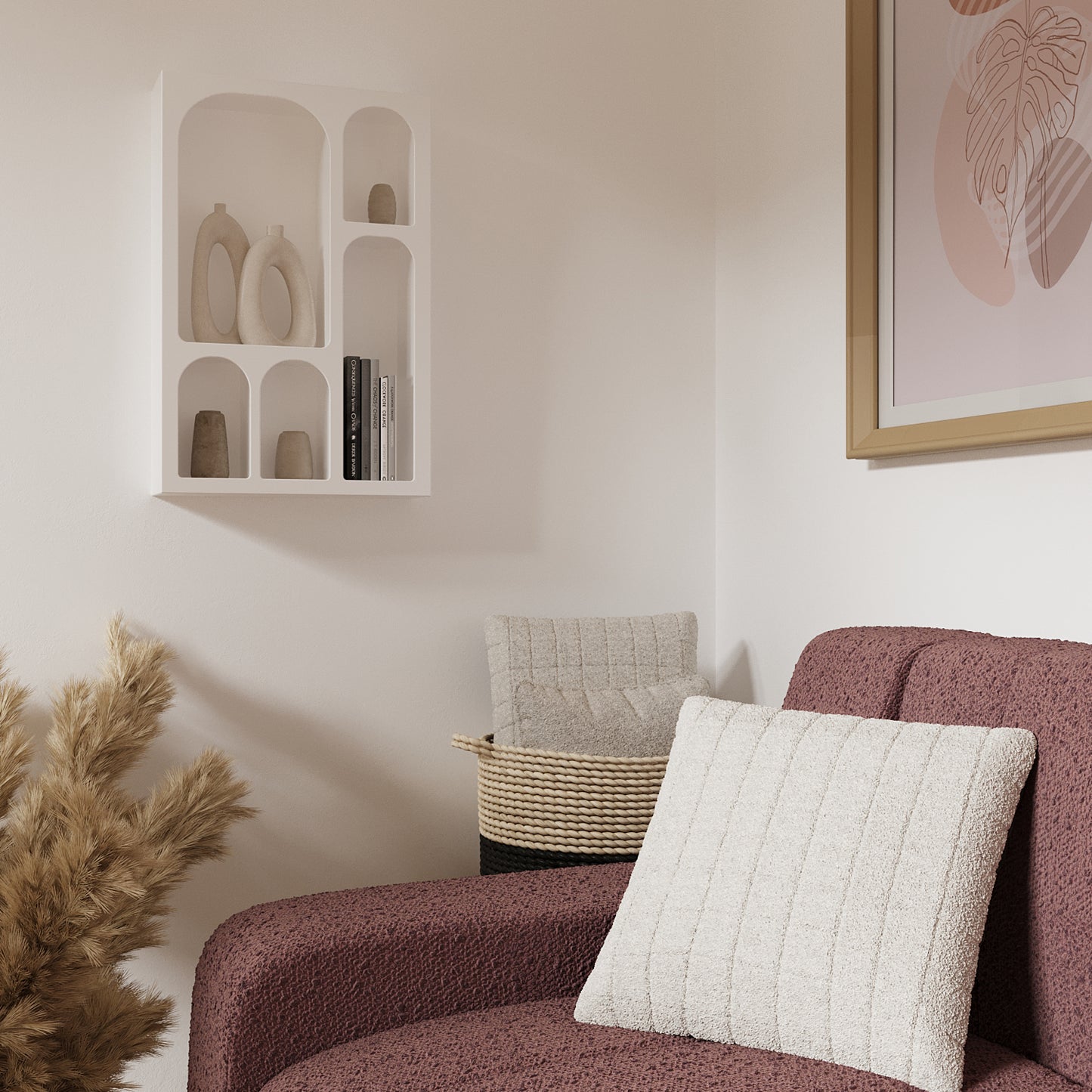 Étagère murale en bois 5 niches coloris blanc Hortense Potiron Paris