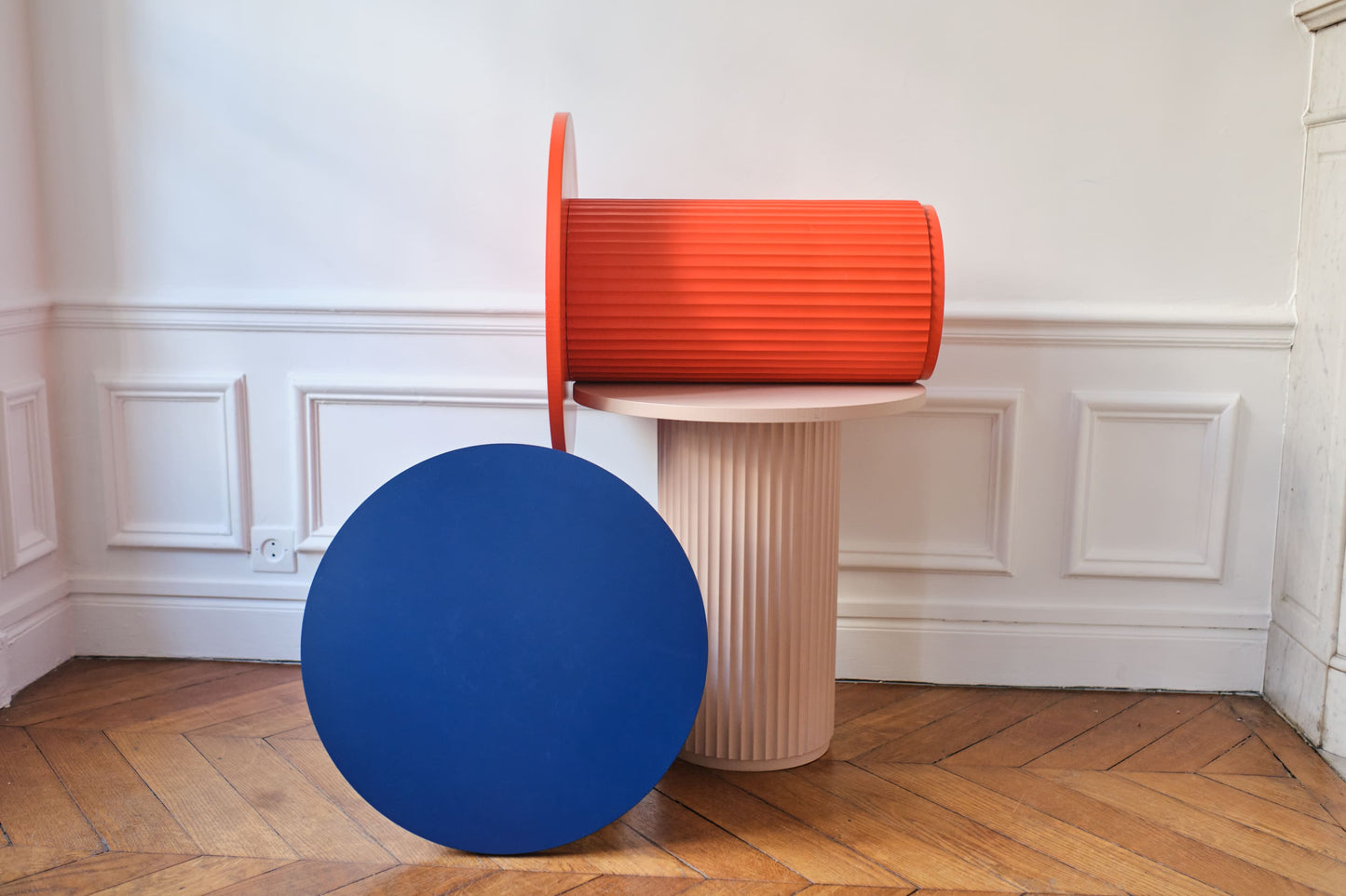 Table d'appoint ronde cannelée Potiron Paris