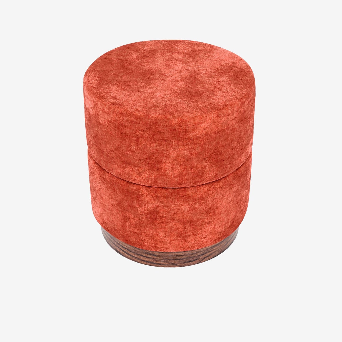 Auguste – Pouf cylindrique en velours ocre