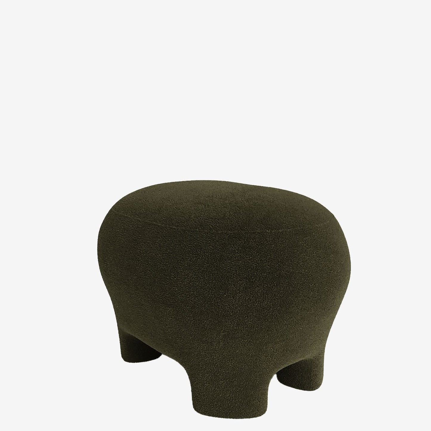 Ninon Pouf repose-pieds tapiss en bouclette kaki
