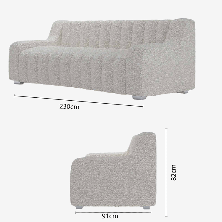 Canapé scandinave cocooning en bouclette beige - Potiron Paris, la satisfaction des canapés design confortables au meilleur prix