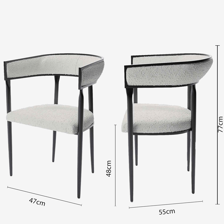 Chaise de salle à manger de style scandinave en bouclette - Potiron Paris, la satisfaction des chaises de table design confortables au meilleur prix