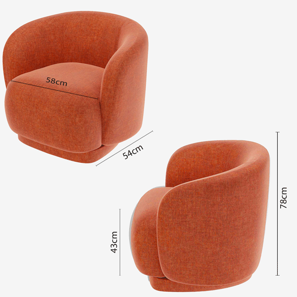 Fauteuil vintage de style bohème couleur oranger, une assise design et confortable - Potiron Paris, la satisfaction du fauteuil design et confortable pas cher