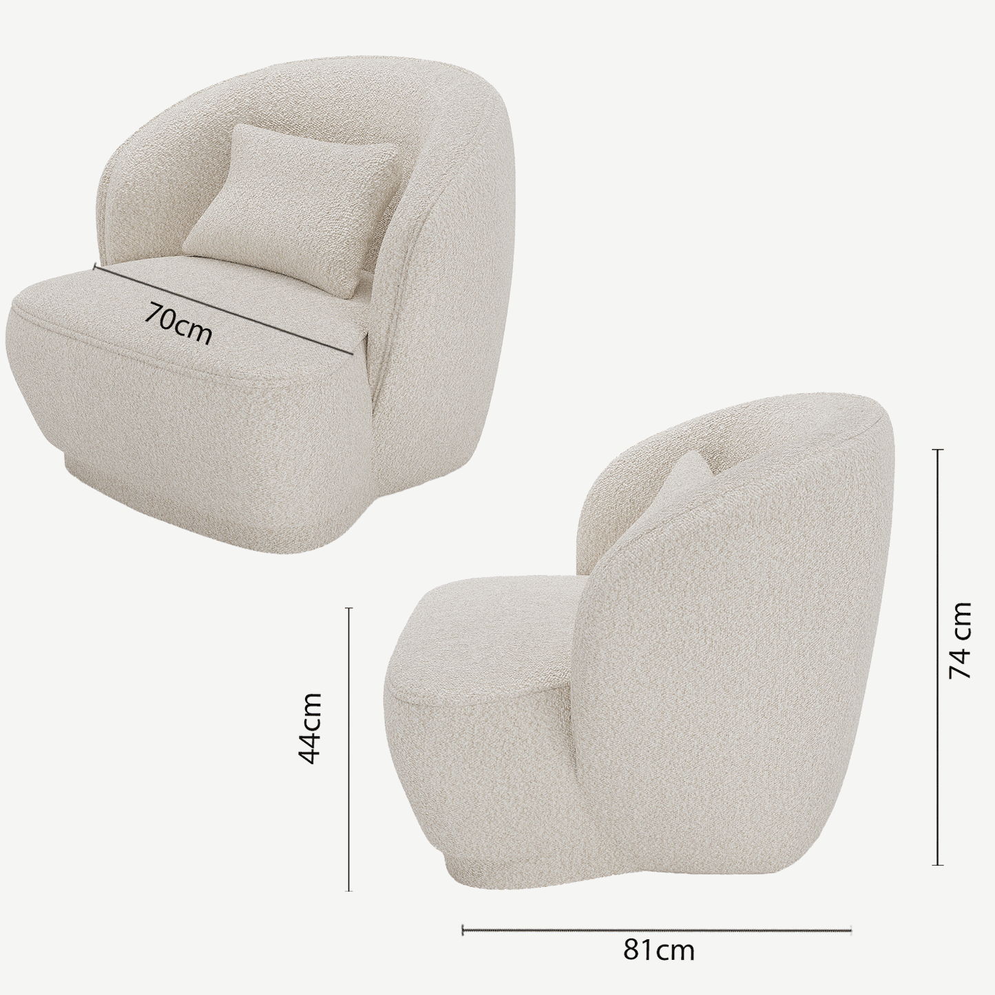 La tendance déco contemporaine est au fauteuil en bouclette grise design organique - Potiron Paris, la satisfaction du fauteuil design et confortable pas cher
