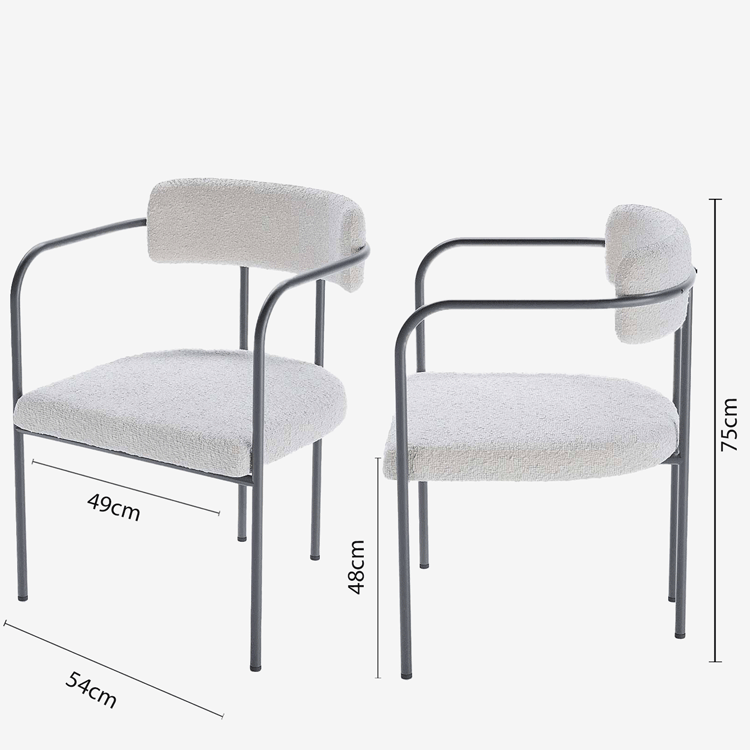 Chaise scandinave tissu bouclette blanche, design scandinave vintage - Potiron Paris, des assises design et confortables à la mode à tout petit prix