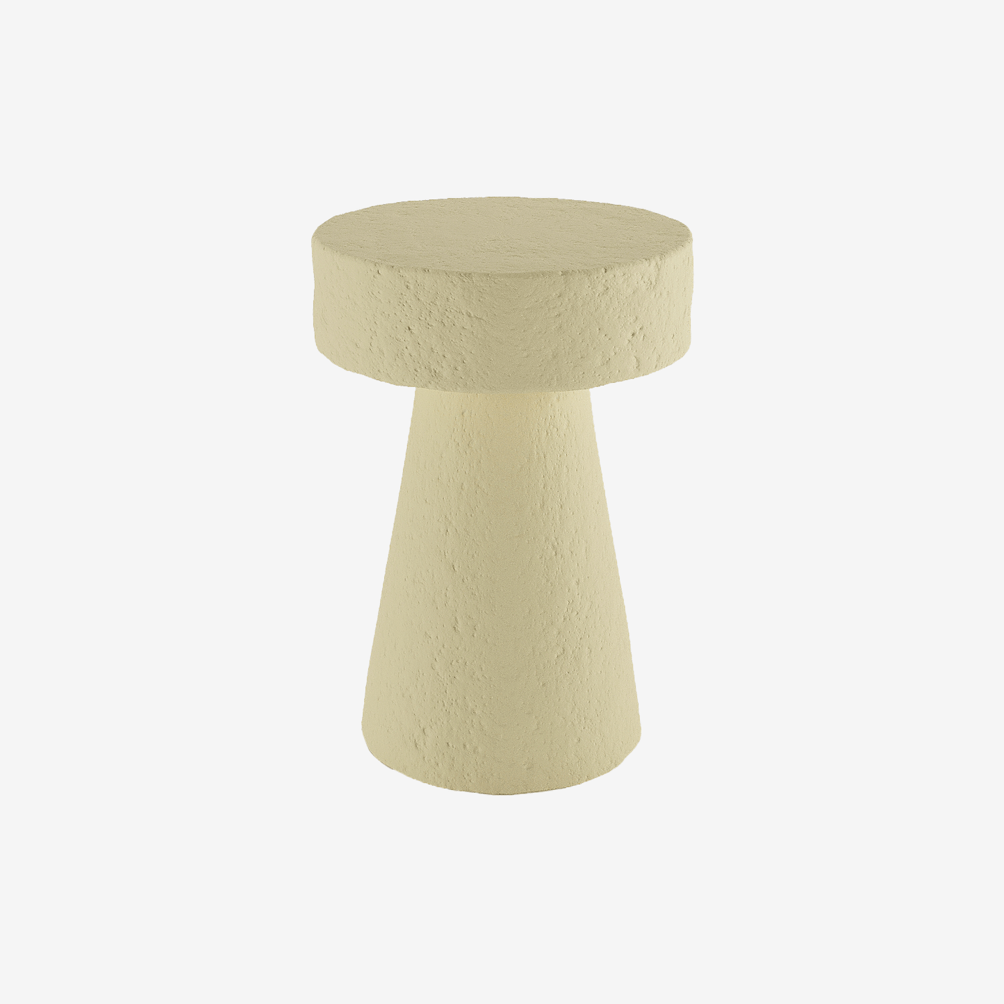 Table d’appoint ronde apparence ciment beige : Potiron Paris invite le design organique pour se sentir bien chez soi !