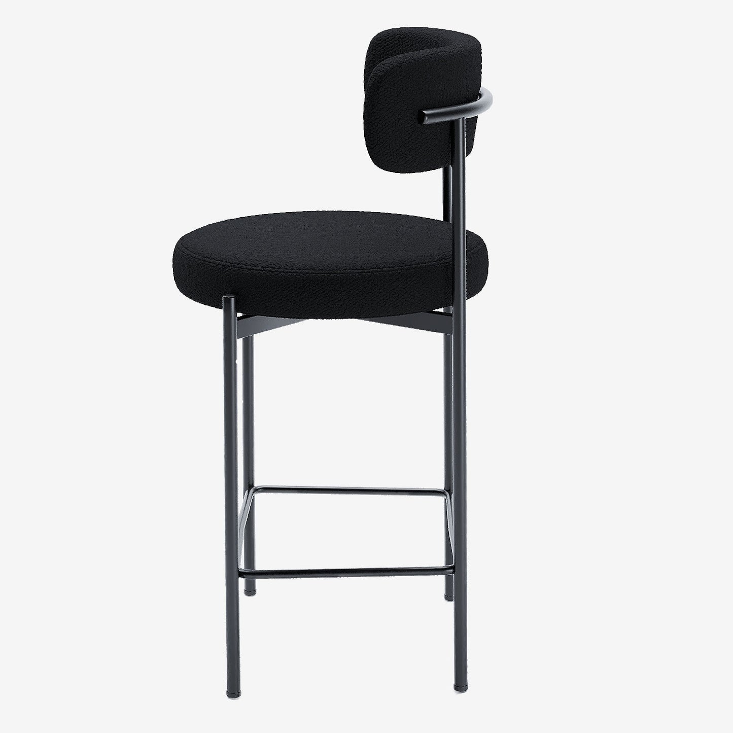 Lot de 2 tabourets de bar bouclette gris anthracite Agathe Potiron Paris