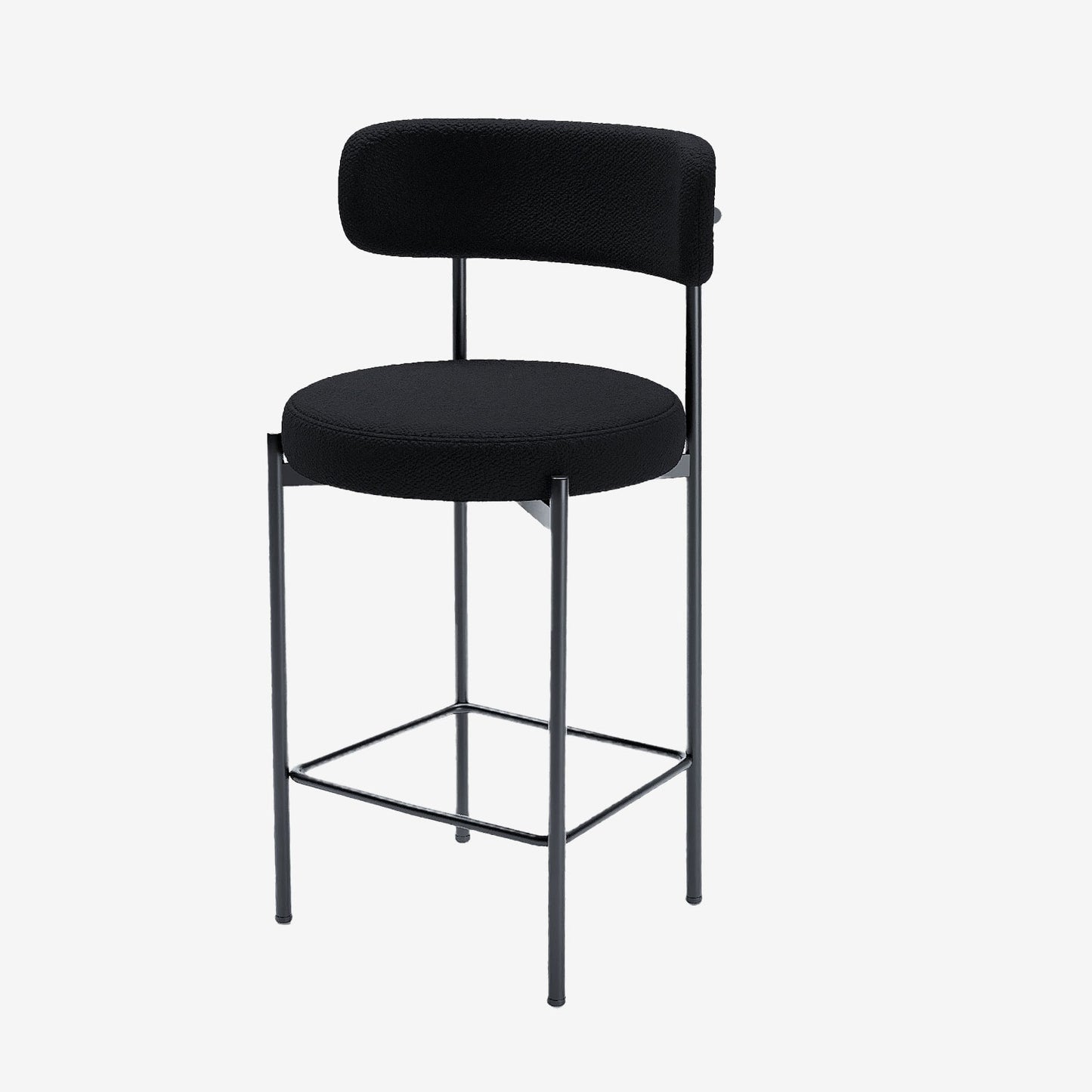 Lot de 2 tabourets de bar bouclette gris anthracite Agathe Potiron Paris