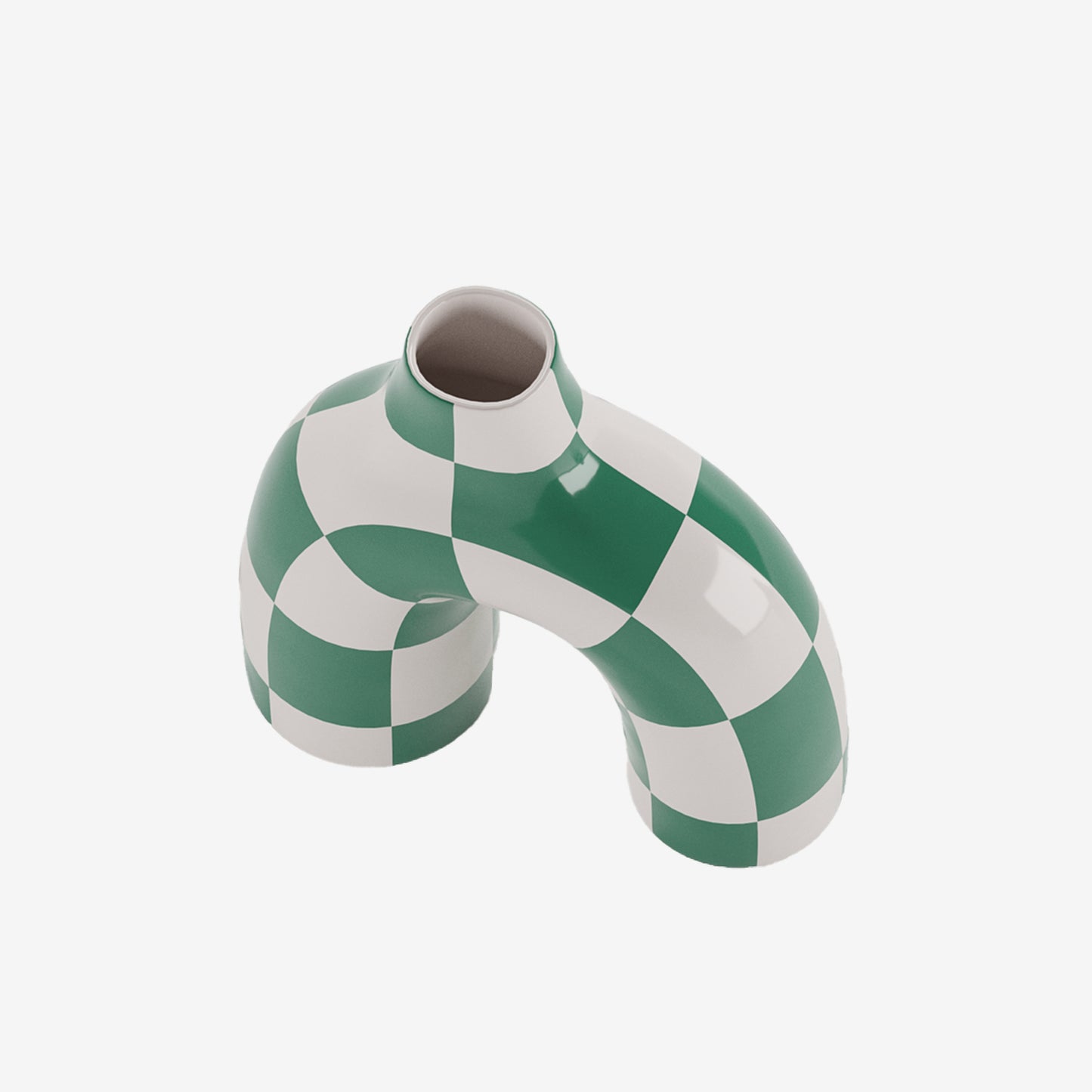 Phoenix - Vase art moderne à damier vert