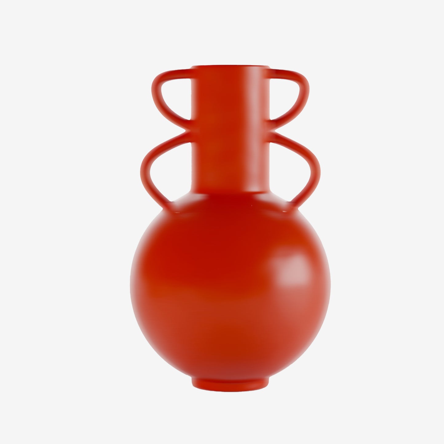 Vase amphore 4 poignées en céramique orange terracotta Florence