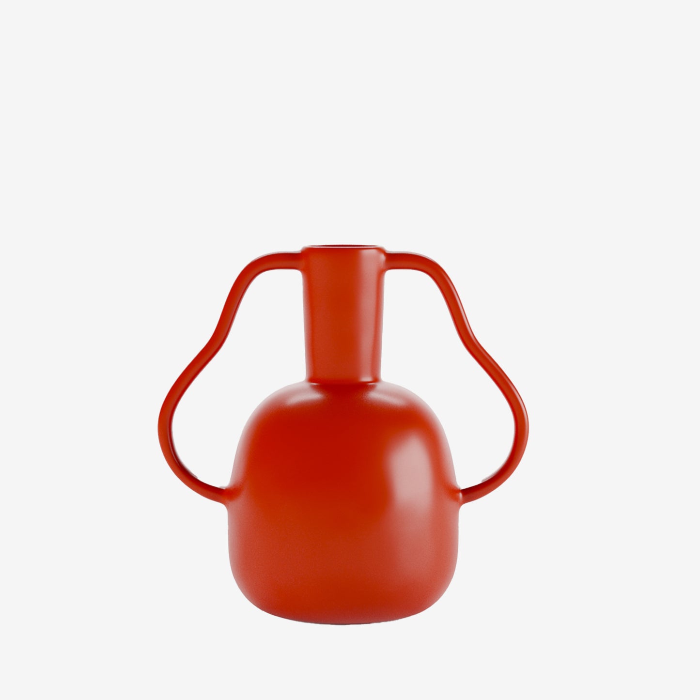 Rio - Vase à poignées ondulées en céramique orange