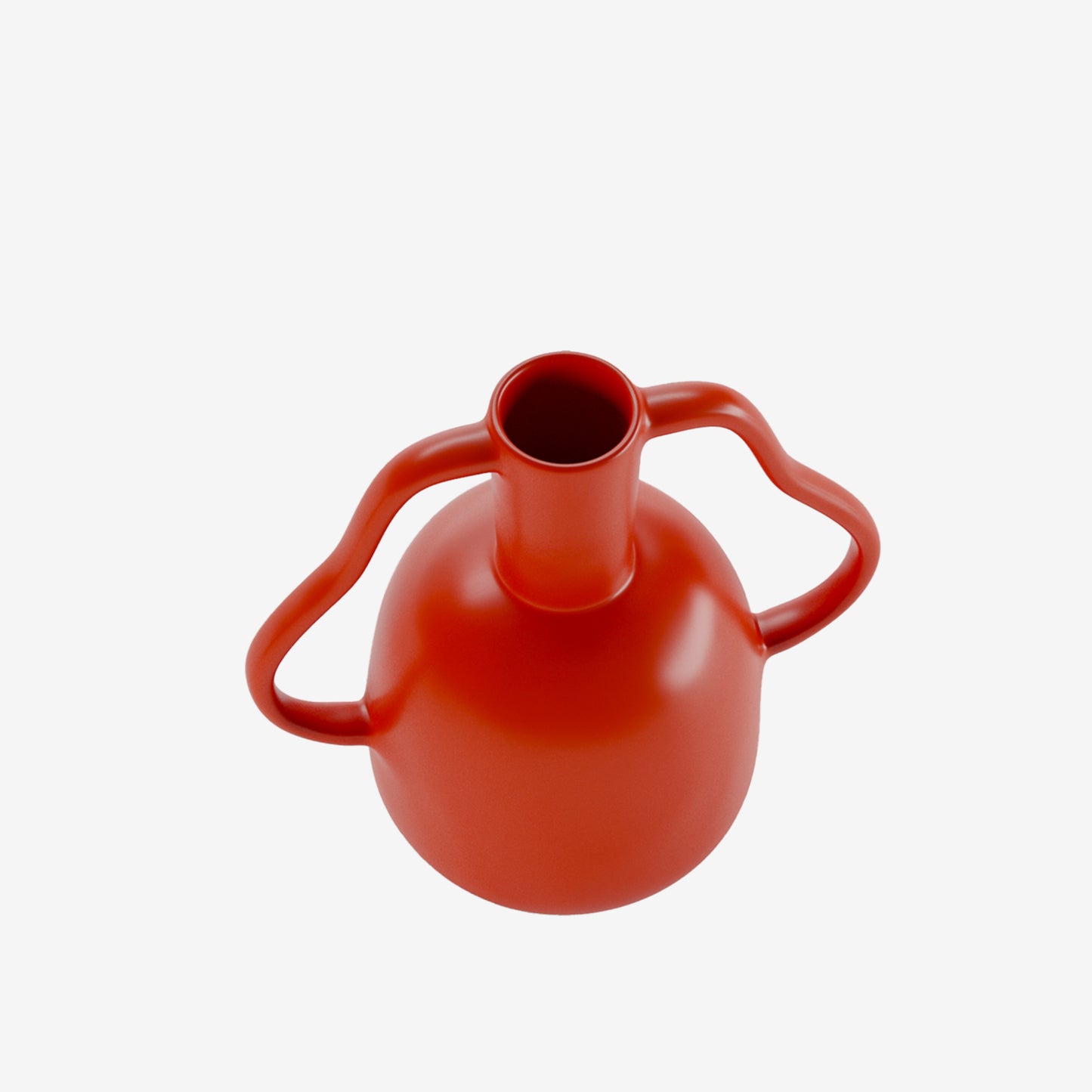 Rio - Vase à poignées ondulées en céramique orange