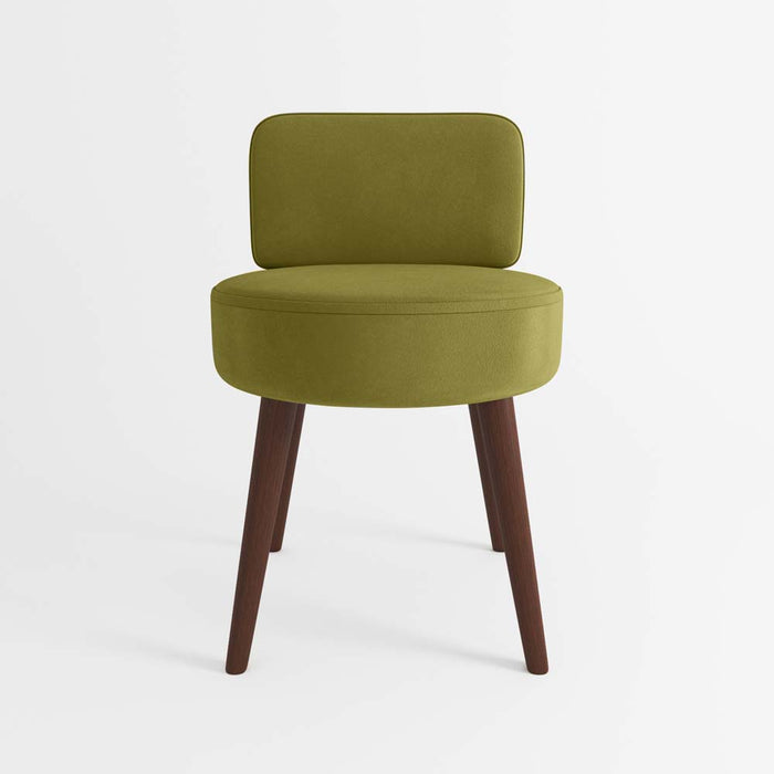 Petit fauteuil Gina en velours vert kaki Potiron Paris