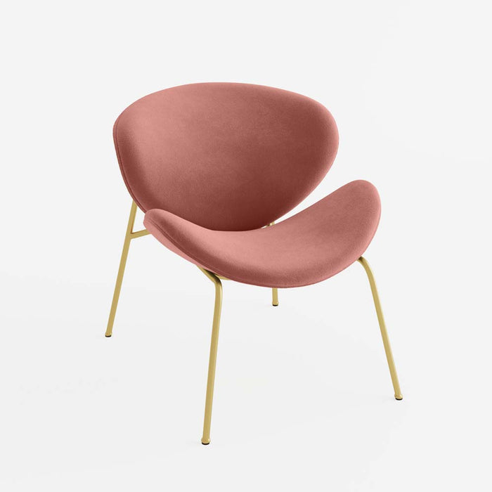 Fauteuil Malaga en velours rose vintage et pieds métal noir Potiron Paris