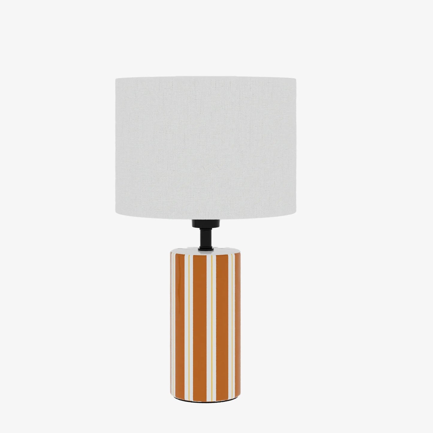 Lampe à Poser Hopper | Céramique Orange & Abat-jour Lin | Design Vibrant 45cm Potiron Paris