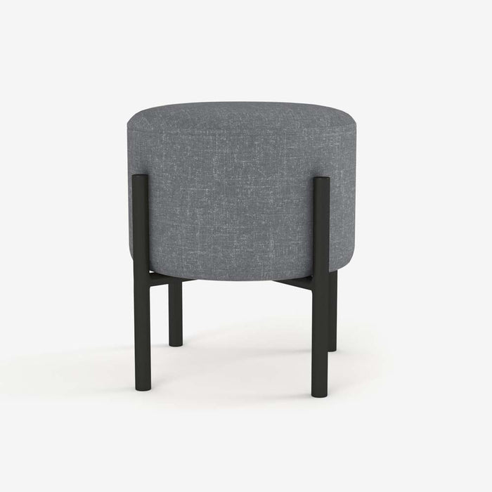 Pouf Tina en tissu gris, pieds en métal noir Potiron Paris