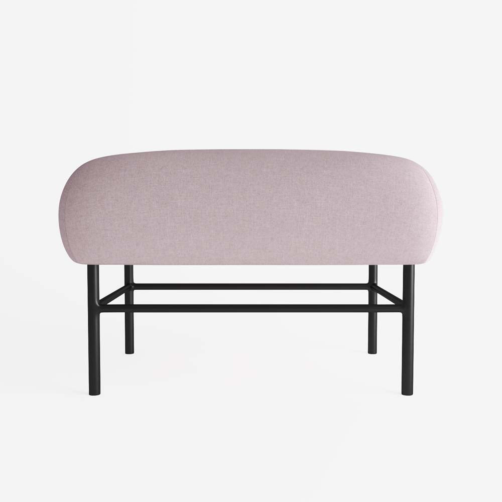 Banquette Emmy, velours rose et métal noir Potiron Paris
