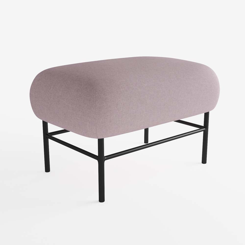 Banquette Emmy, velours rose et métal noir Potiron Paris