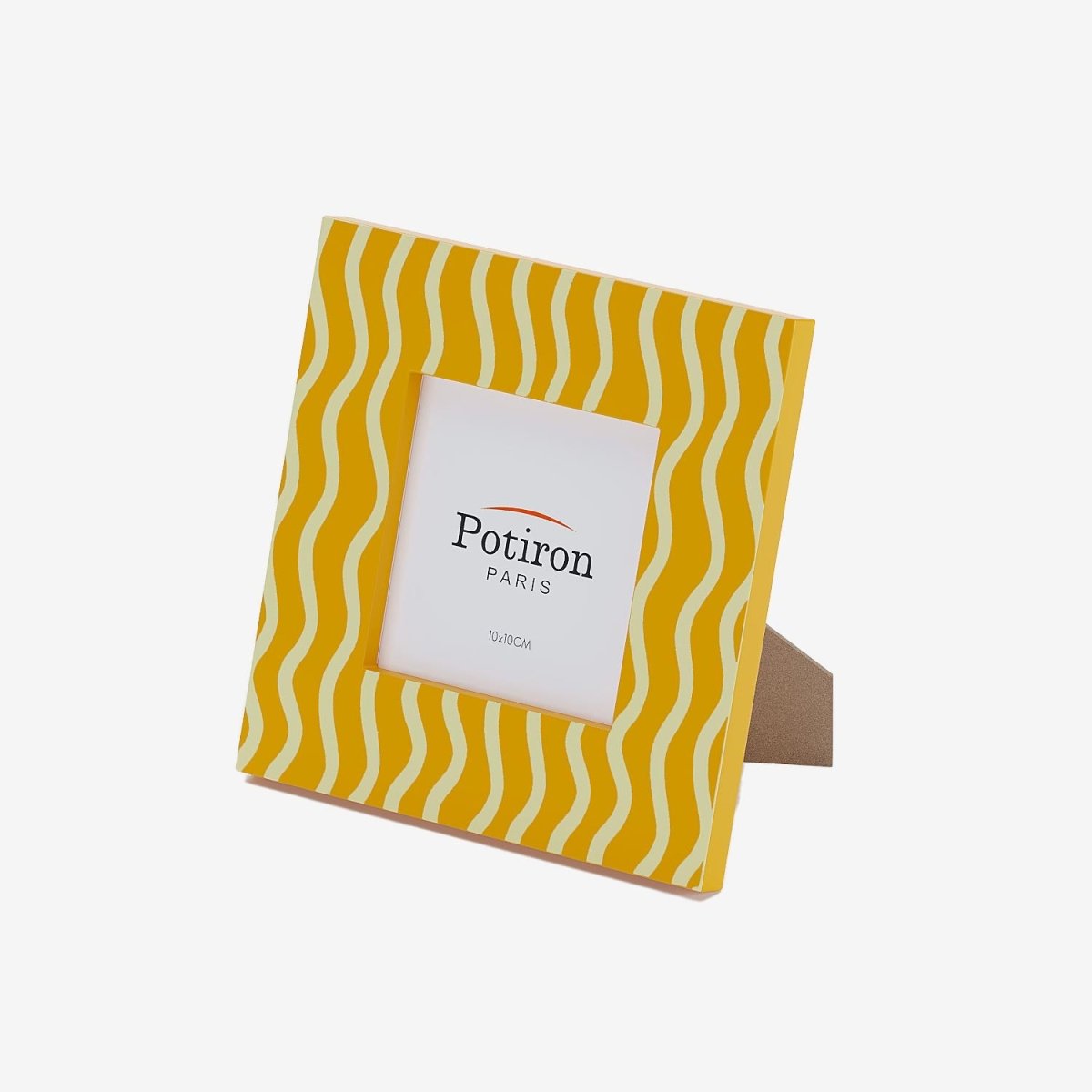 Cadre photo design moderne à rayures jaunes et blanches Potiron Paris, les acessoires déco design au meilleur prix