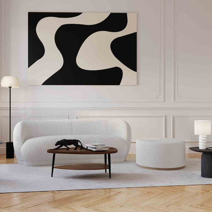 Canapé 3 places design moderne blanc tissu bouclette - Potiron Paris, les canapés design de qualité pas chers