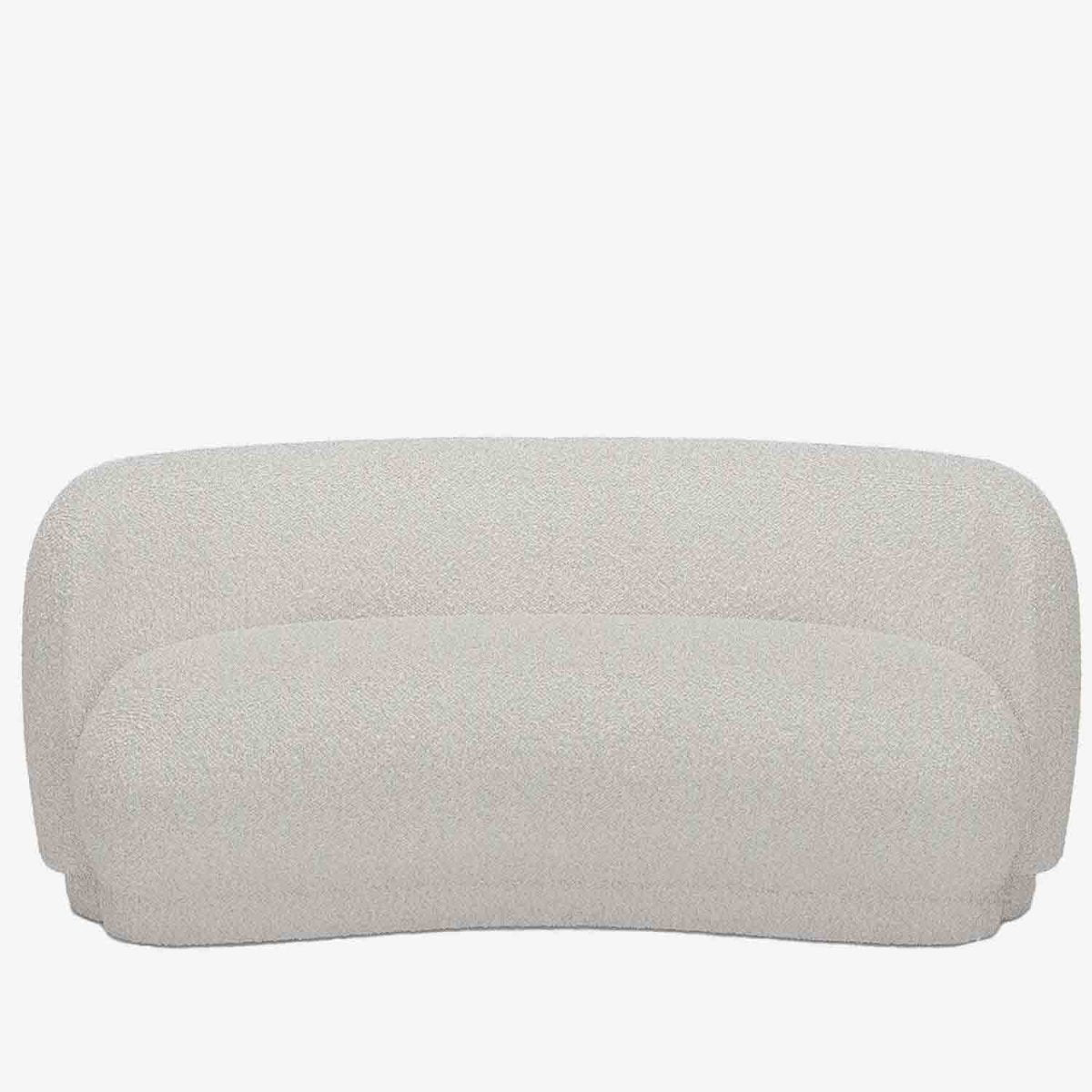 Grand canapé incurvé blanc tissu bouclette - Potiron Paris, les canapés design de qualité pas chers