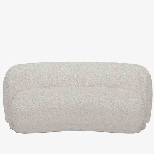 Grand canapé incurvé blanc tissu bouclette - Potiron Paris, les canapés design de qualité pas chers