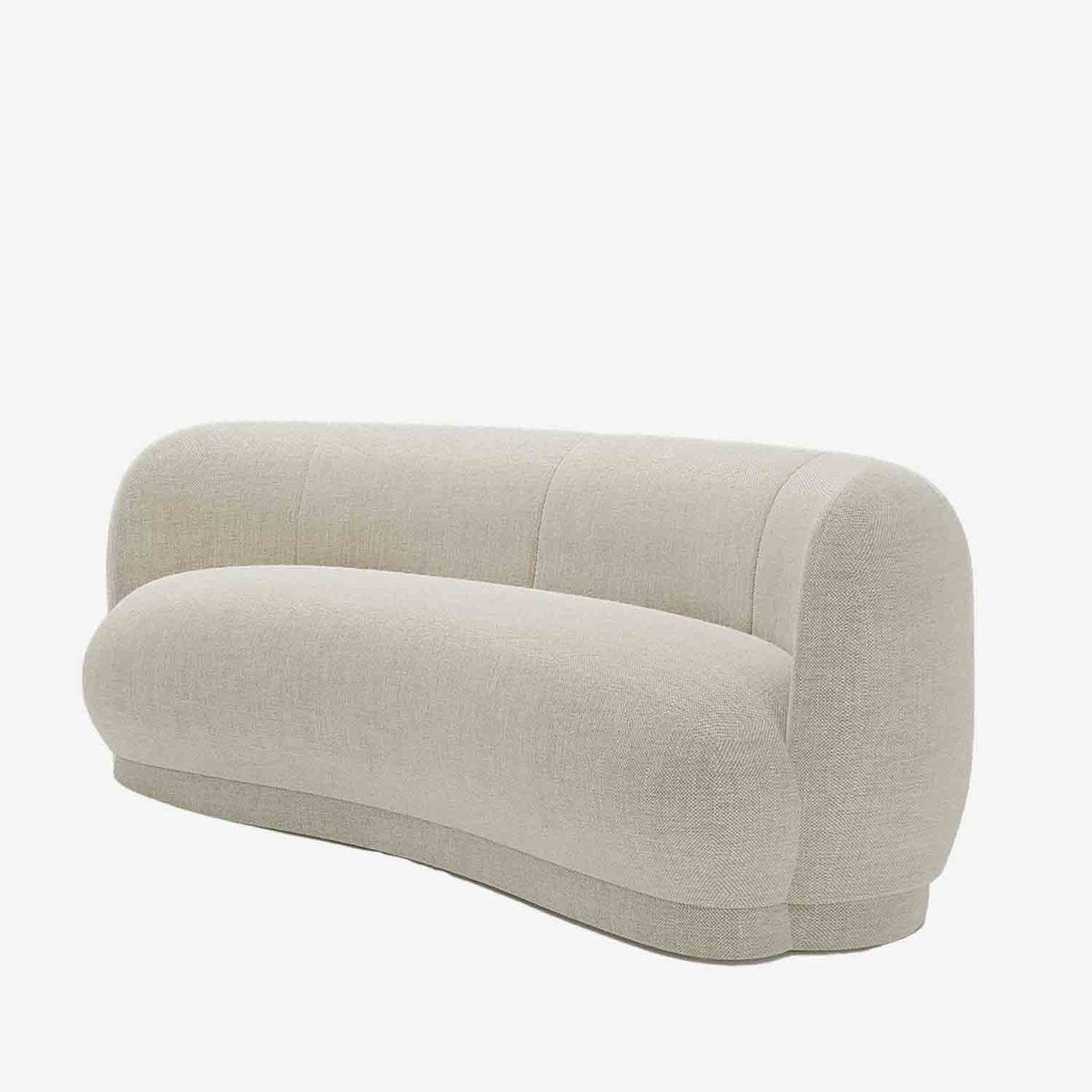 Canapé en forme de haricot 2 places design tissu beige - Potiron Paris, les canapés design de qualité pas chers