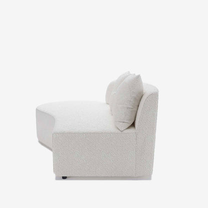 Canapé modulaire forme incurvée 3-4 places en tissu bouclé blanc - Potiron Paris, les canapés design de qualité pas chers