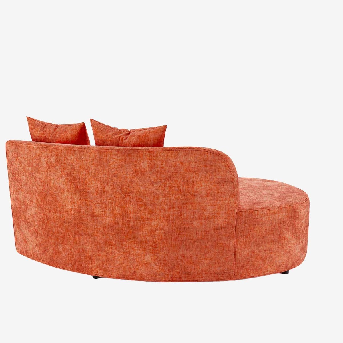 Grand canapé moderne salon élégant en velours oranger corail - Potiron Paris, les canapés design de qualité pas chers