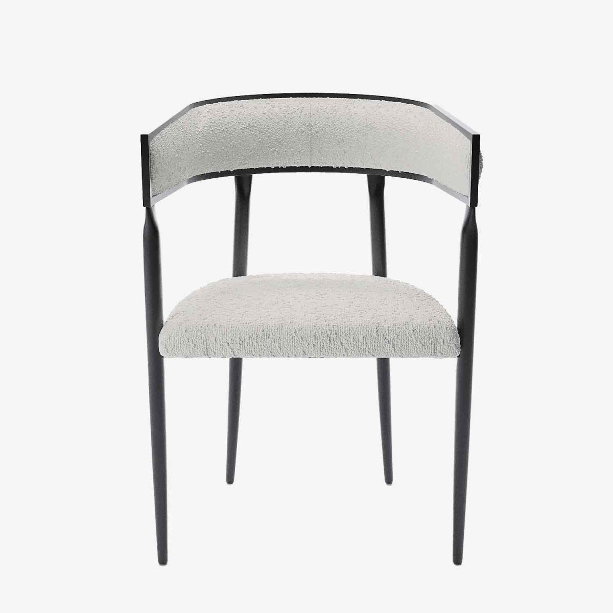 Chaise scandinave pour salle à manger moderne, bouclette gris crème - Potiron Paris, la satisfaction des chaises de table design confortables au meilleur prix