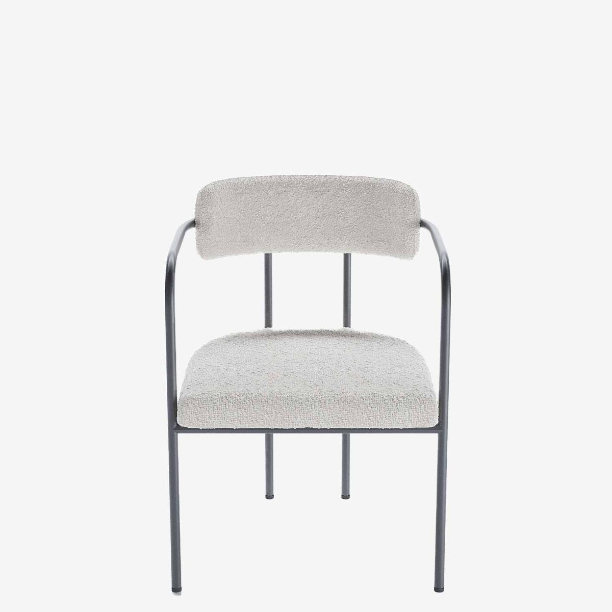 Fauteuil de table vintage confortable bouclette blanche - Potiron Paris, des assises design et confortables à la mode à tout petit prix