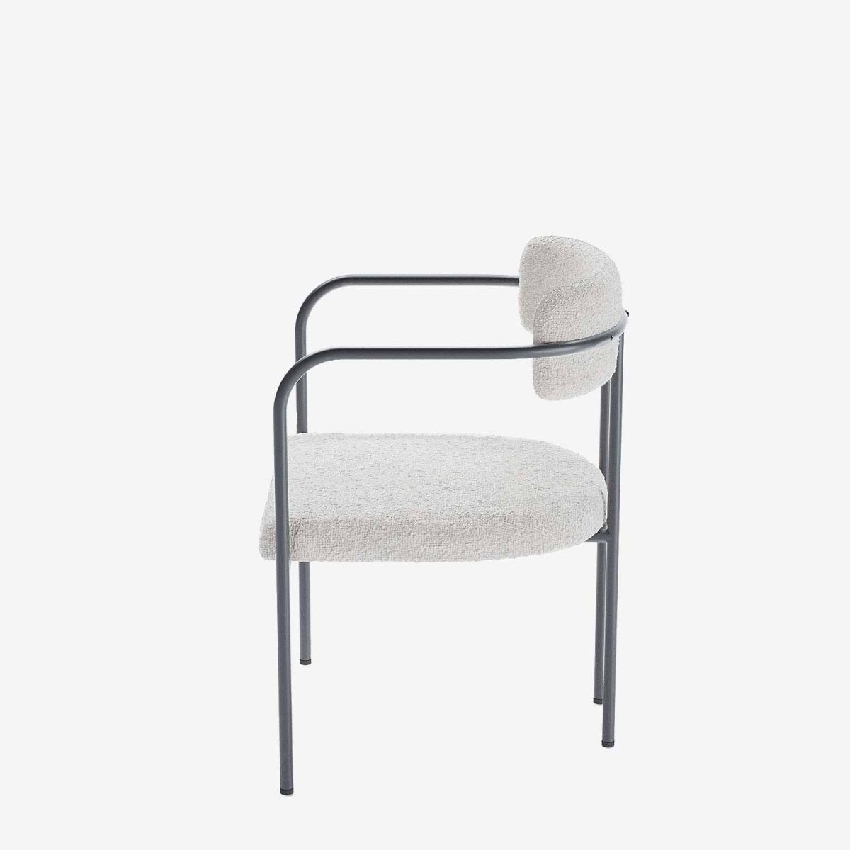 Chaise de salle à manger confortable pour le dos en bouclette blanche - Potiron Paris,  des assises design et confortables à la mode à tout petit prix