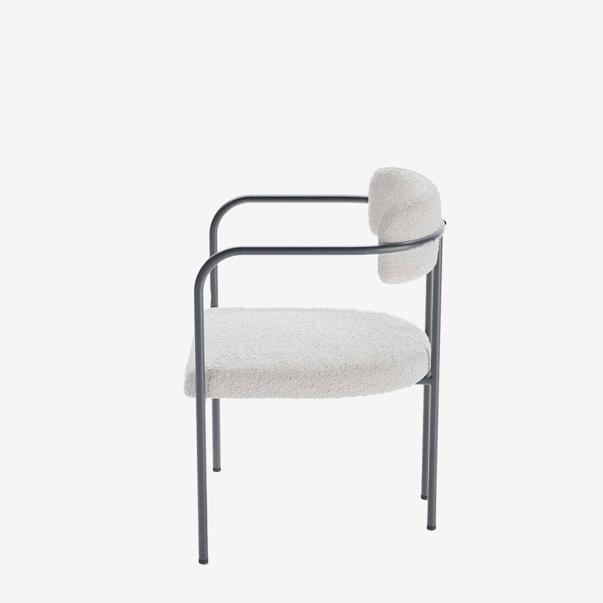Chaise de salle à manger confortable pour le dos en bouclette blanche - Potiron Paris, des assises design et confortables à la mode à tout petit prix
