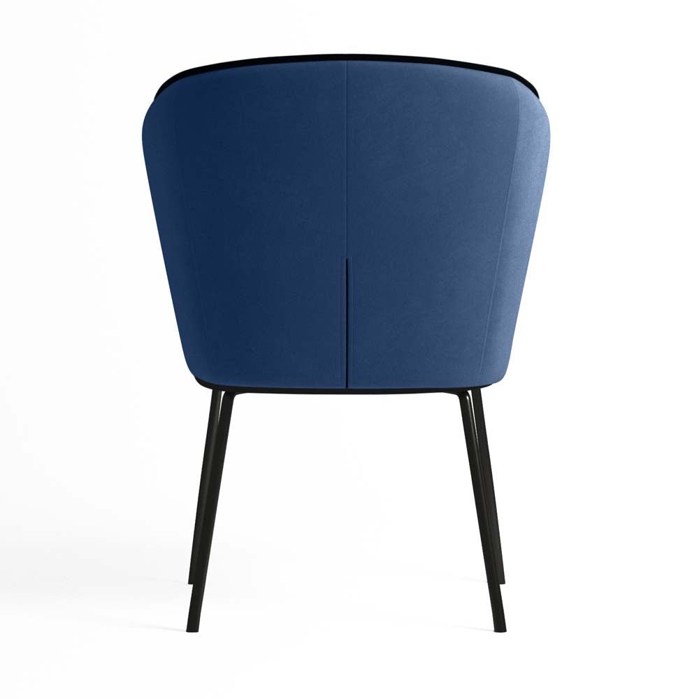 Chaise Gaya à liseré en velours – Bleu Nuit - Potiron Paris