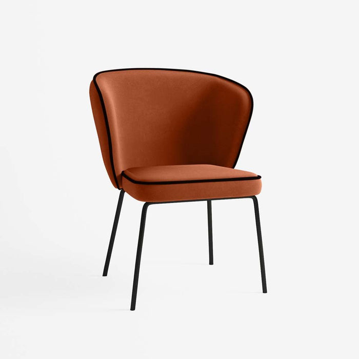 Chaise Gaya à liseré en velours – Ocre - Potiron Paris