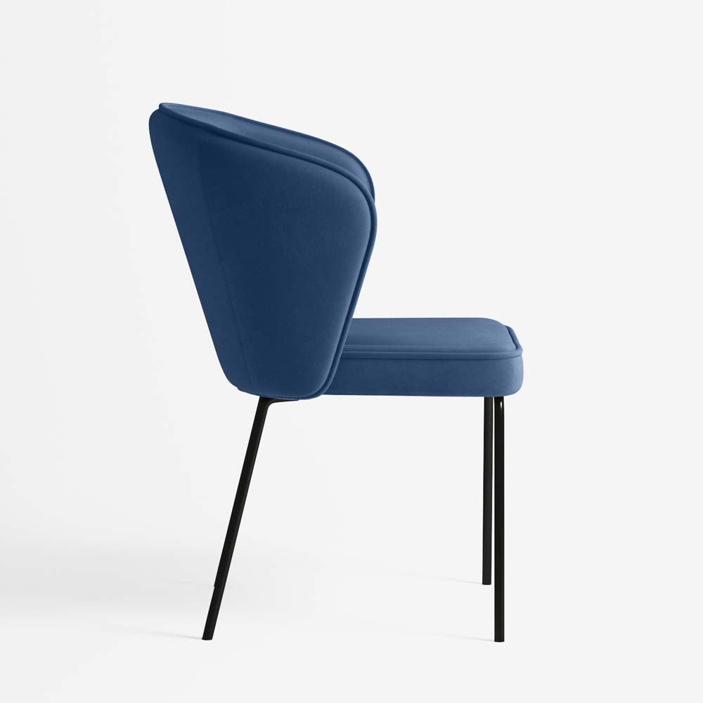 Chaise Gaya en velours – Bleu Nuit - Potiron Paris