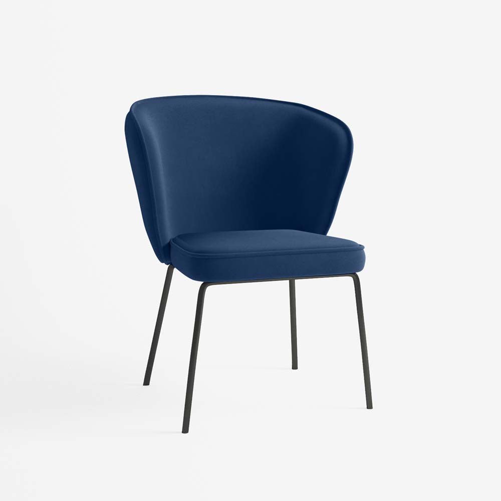 Chaise Gaya en velours – Bleu Nuit - Potiron Paris