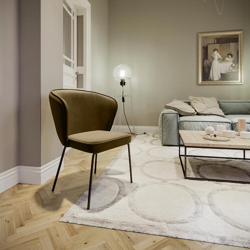 Chaise Gaya en velours – Brun foncé - Potiron Paris