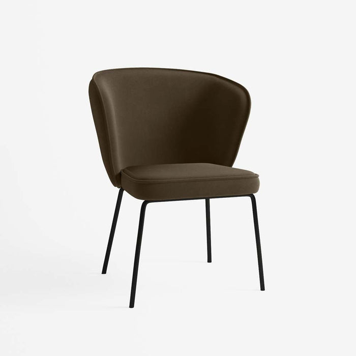 Chaise Gaya en velours – Brun foncé - Potiron Paris