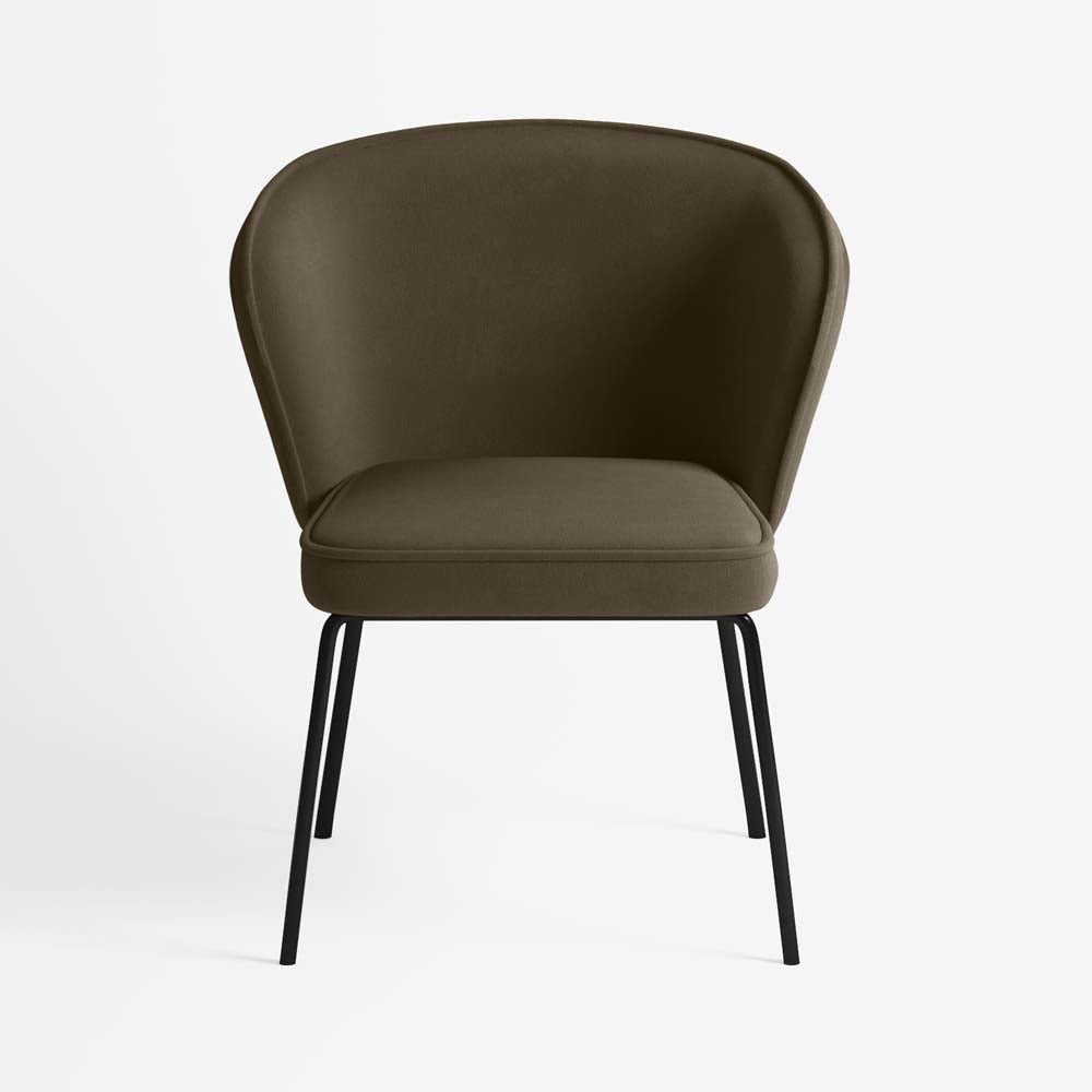 Chaise Gaya en velours – Brun foncé - Potiron Paris
