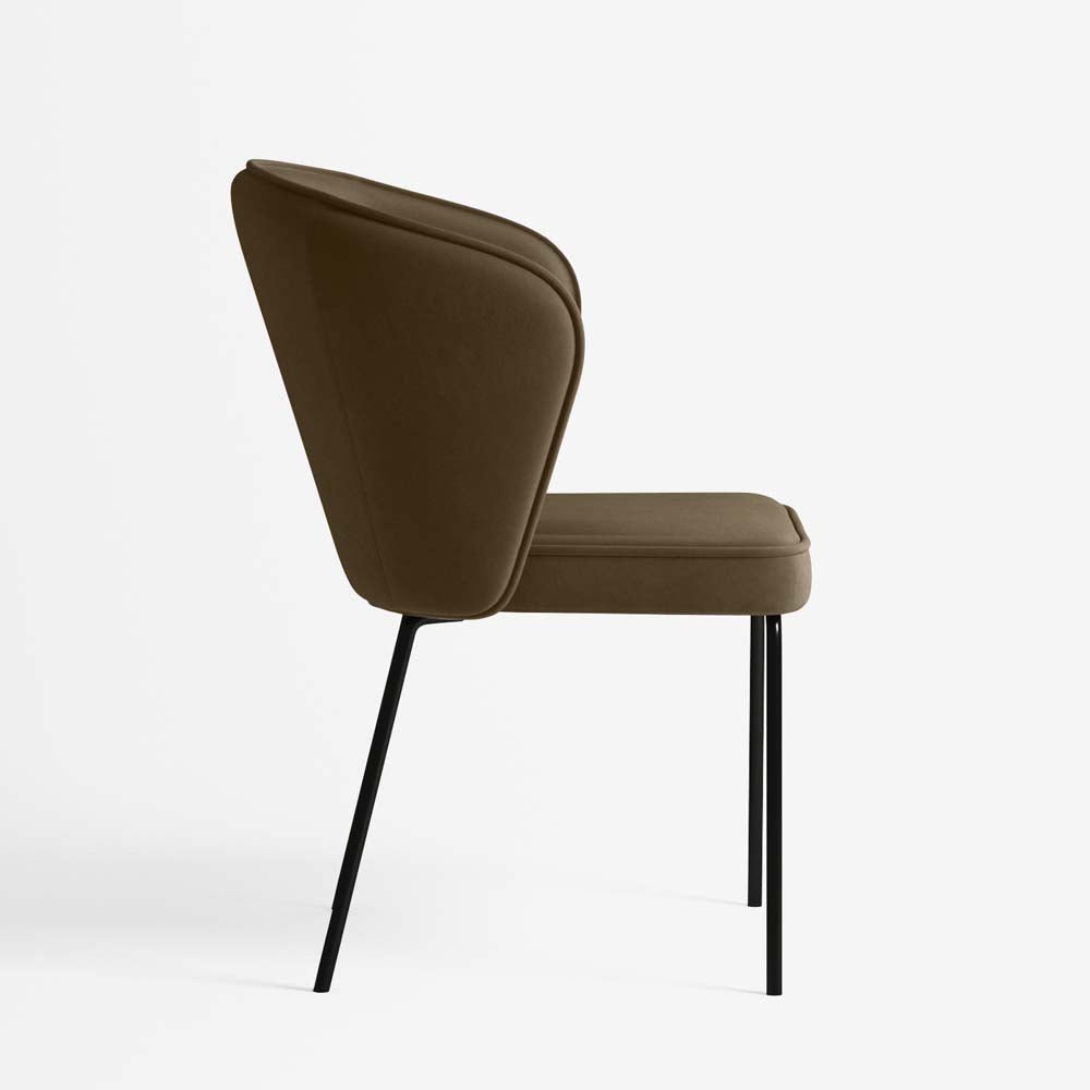 Chaise Gaya en velours – Brun foncé - Potiron Paris